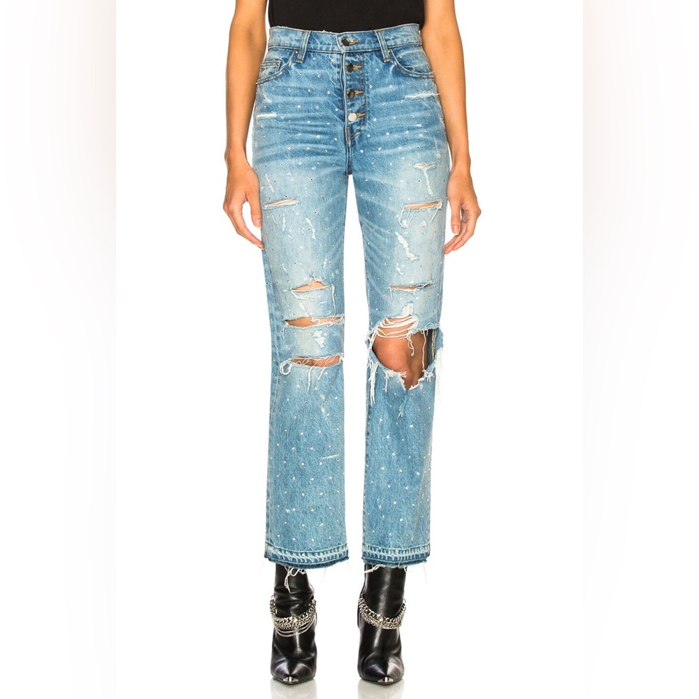 Amiri Crystal Studded Straight Jeans Size 27
